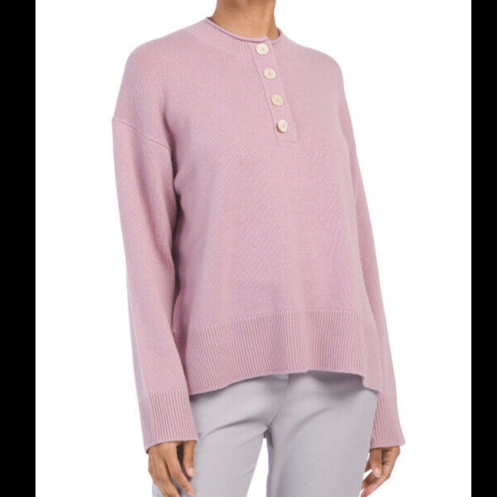 Theory Button Up Wild Lilac Cashmere Sweater